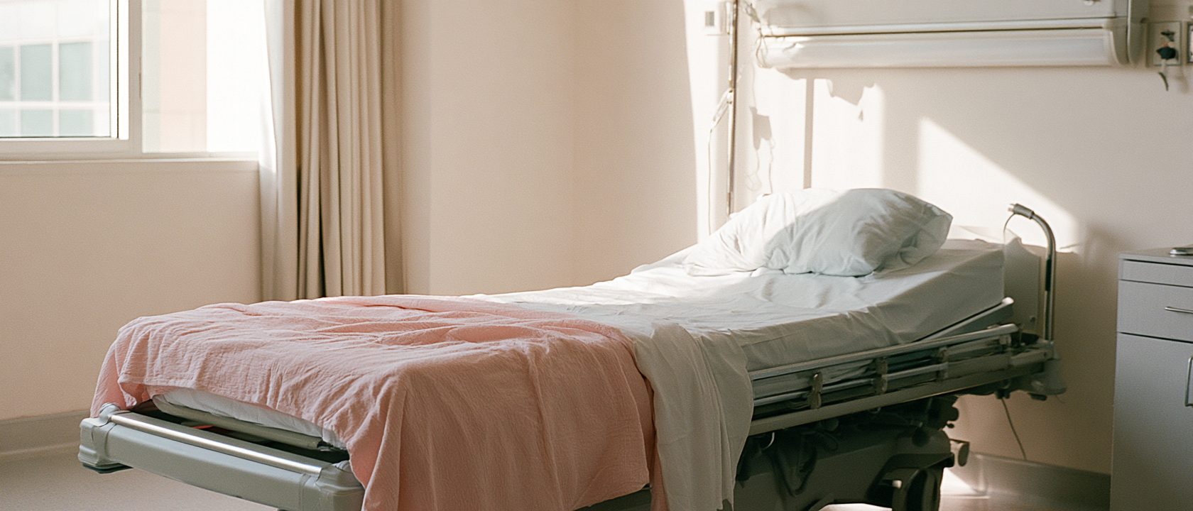 朝の光が差し込む産科病室